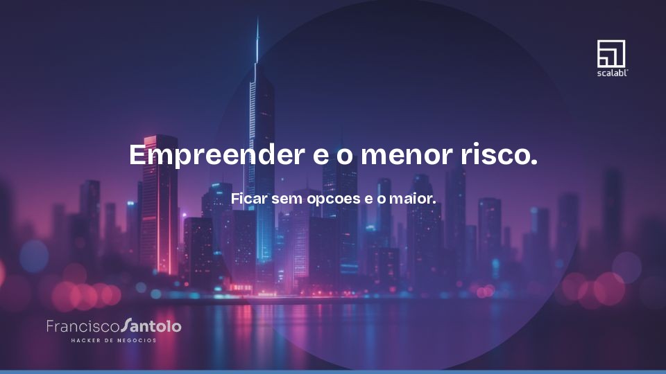 Empreender e o menor risco. Ficar sem opcoes e o maior.