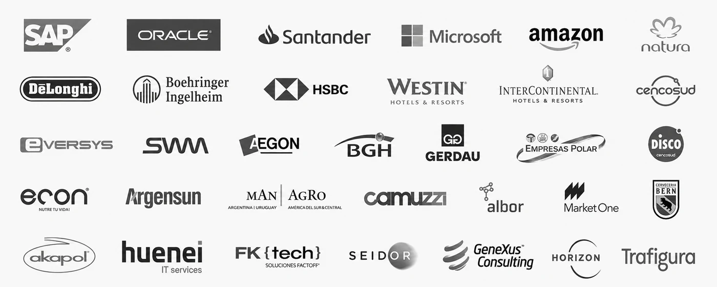 Empresas que confían en Scalabl®: SAP, Oracle, Amazon, Microsoft, Natura, HSBC, Boehringer Ingelheim, Santander y más.