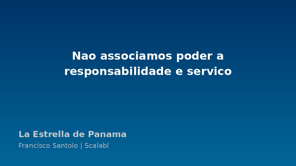 <a href='https://www.franciscosantolo.com' style="text-decoration: none; color: inherit;" target="_blank" rel="noopener">Francisco <a href='https://www.franciscosantolo.com' style="text-decoration: none; color: inherit;" target="_blank" rel="noopener">Santolo</a></a>: 'Nao associamos poder a responsabilidade e servico'
